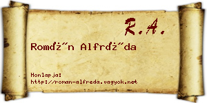 Román Alfréda névjegykártya